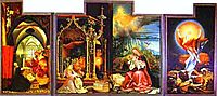 The Annunciation; Virgin and Child with Angels; The Resurrection (Second view with the open wings), c.1515, grunewald