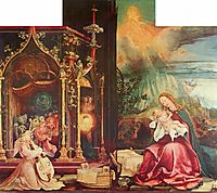 Nativity and Concert of Angels from the Isenheim Altarpiece (central panel), c.1516, grunewald