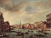 The Grand Canal, Looking toward the Rialto Bridge, 1765, guardi