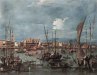 The Molo and the Riva degli Schiavoni from the Bacino di San Marco, 1760, guardi