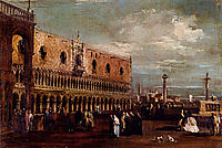 Venice, a View of the Piazzetta Looking South with the Palazzo Ducale, guardi