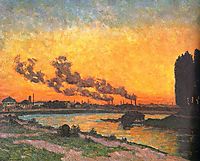 Sunset at Ivry (Soleil couchant à Ivry), 1873, guillaumin