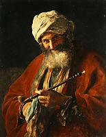 Oriental Man with a Pipe, 1874, gyzis