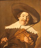Daniel van Aken Playing the Violin , c.1640, hals