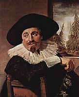 Portrait of Isaak Abrahamsz Massa, 1626, hals