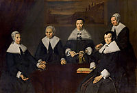 The Regentesses of the Old Men-s Almhouse, Haarlem , 1664, hals