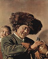 Two laughing boys with a beer mug, c.1627, hals