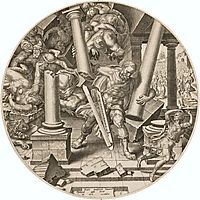 Samson Destroying the Temple of the Philistines, heemskerck