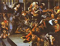 Christ Driving Merchants from the Temple, 1556, hemessen