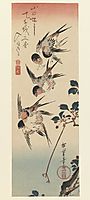 Four Swallows, 1832, hiroshige