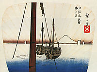 Mount Fuji seen across the water, hiroshige