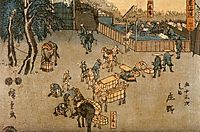 The road connecting Edo (Tokyo) and Kyoto, 1850, hiroshige
