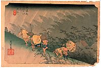 White Rain, Shono, 1834, hiroshige