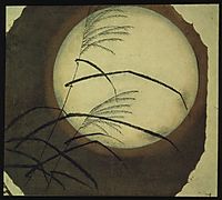 Wind Blown Grass Across the Moon, hiroshige