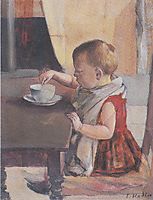 Child by the table, 1889, hodler