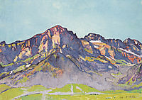 The Dents Blanches in Champéry at the morning sun, 1916, hodler