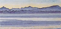 Lake Geneva with Mont Blanc in the morning light, 1918, hodler