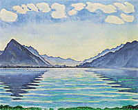 Lake Thun, Symmetric reflection, 1905, hodler