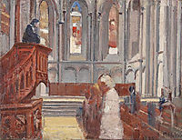 Prayer in the Cathedral of St. Pierre, Geneva, 1882, hodler