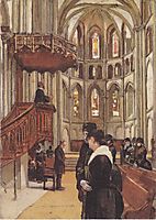 Prayer in the Saint Pierre Cathedral in Geneva, 1882, hodler