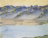 Rising mist over the Savoy Alps, 1917, hodler