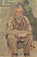 Seated bearded man, 1884, hodler
