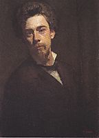 Self-portrait with stand, 1879, hodler