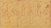 Thirteen standing draped figures, c.1913, hodler