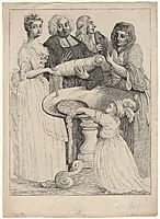 John Henley with five unknown figures, hogarth