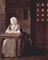 Portrait of Sarah Macholm in Prison, 1733, hogarth