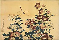 Bluebells and Dragonflies, hokusai
