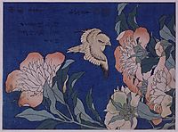 Canary and Peony, 1834, hokusai