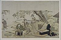 Concert under the Wisteria, hokusai