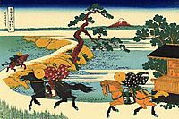 The Fields of Sekiya by the Sumida River, 1831, hokusai