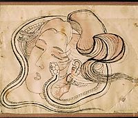 Head of the snake woman, hokusai