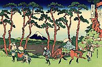 Hodogaya on the Tokaido, hokusai