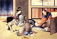A merchant making up the account, hokusai