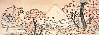 Mount Fuji seen throught cherry blossom, hokusai