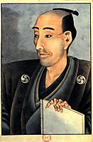 Portrait of a man of noble birth with a book, hokusai