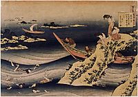 Sangi Takamura, abalone fisherman, hokusai