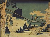 The Suspension Bridge Between Hida and Etchu, hokusai