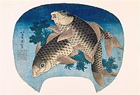 Two carps, hokusai