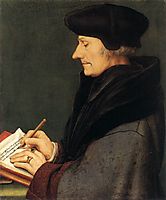 Portrait of Erasmus of Rotterdam Writing, 1523, holbein