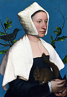 Portrait of a Lady with a Squirrel and a Starling, 1527-1528, holbein