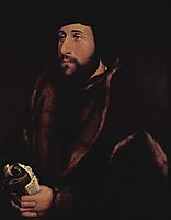 Portrait of a man with a letter and gloves, c.1540, holbein