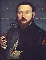 Portrait of Nobleman with a falcon, 1542, holbein