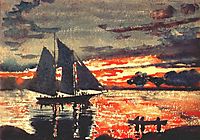 Sunset Fires, 1880, homer