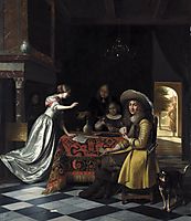 Card Players at a Table, c.1672, hooch