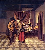 Paying the Hostess, 1658, hooch
