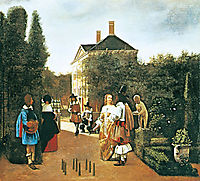 Skittle Players in a Garden, c.1664, hooch